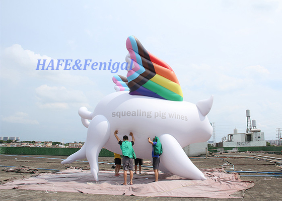 Color Changing Giant Helium Balloon Lighting Inflatable Pig For Advertising